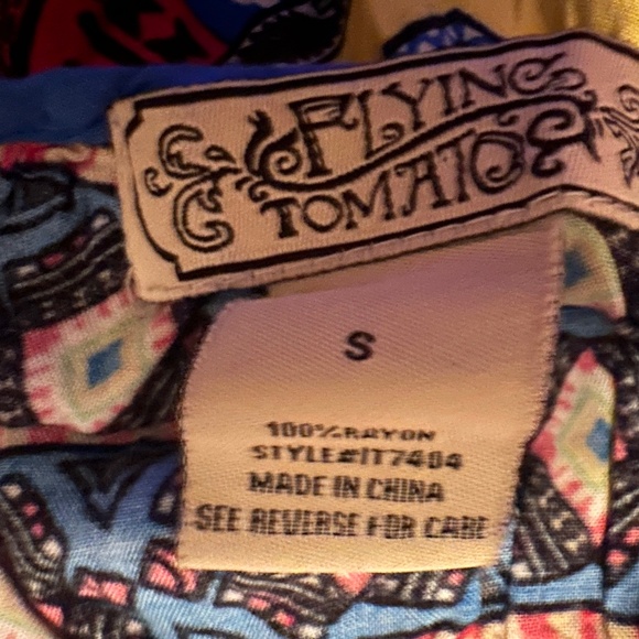 Flying Tomato Multicolor Boho Spaghetti Strap Top Size S - Picture 3 of 3